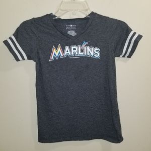 Marlins florida girls tshirt gray short Sleeves